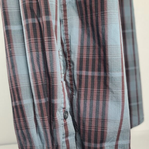 Columbia Men's Brown Blue Plaid Classic Long Sleeve Button-Front Shirt Size L - Picture 4 of 13